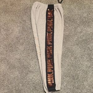 PINK Victoria's Secret Gray Joggers with Sequin Detail